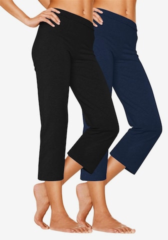 VIVANCE Slimfit Pyjamabroek in Blauw: voorkant