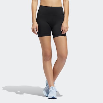 ADIDAS SPORTSWEAR Skinny Workout Pants in Black: front