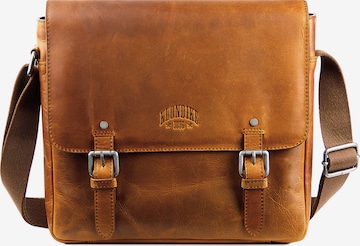 Borsa messenger 'Joe' di KLONDIKE 1896 in marrone: frontale