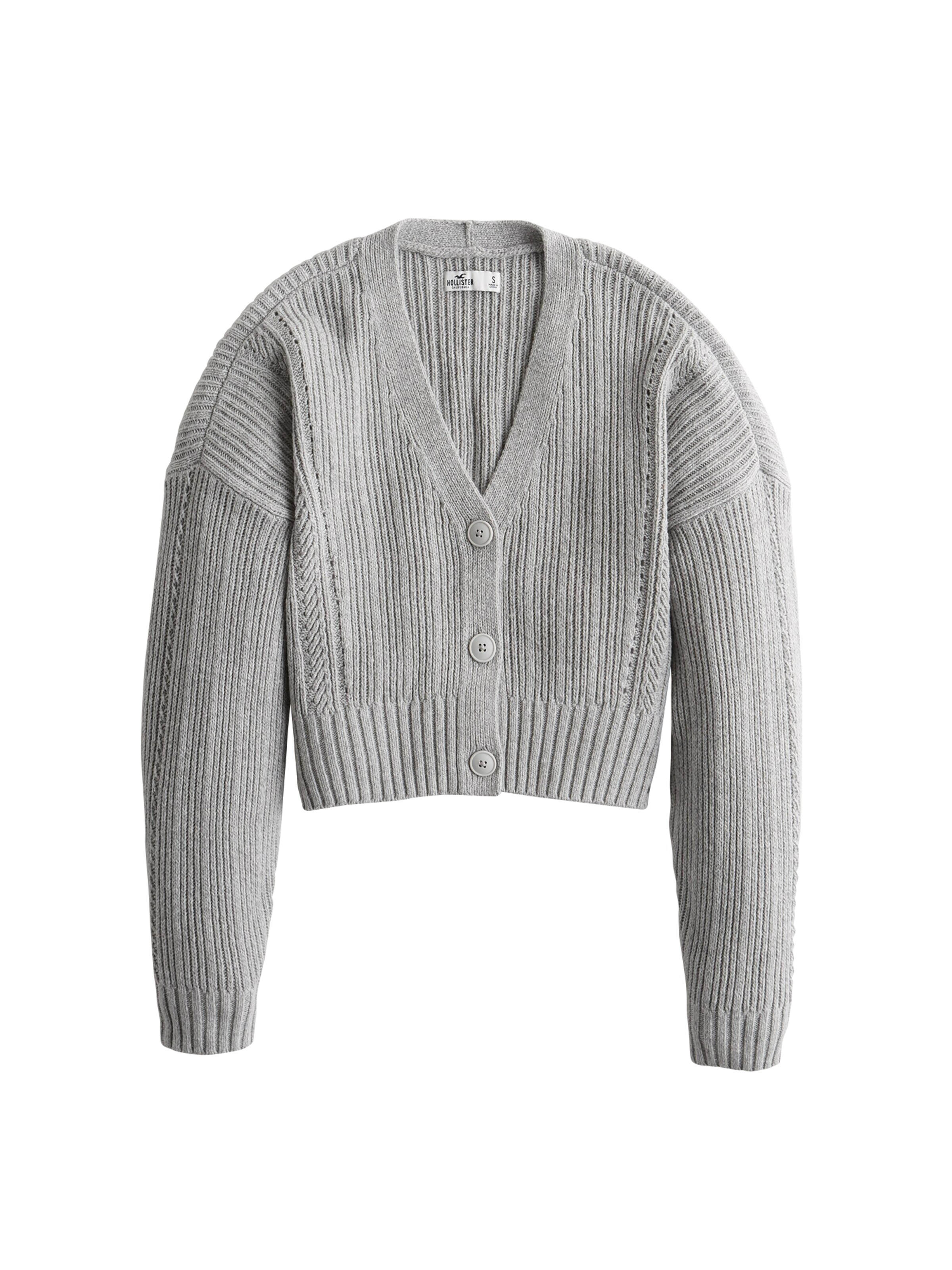 HOLLISTER - Gebreid vest in de kleur Grijs