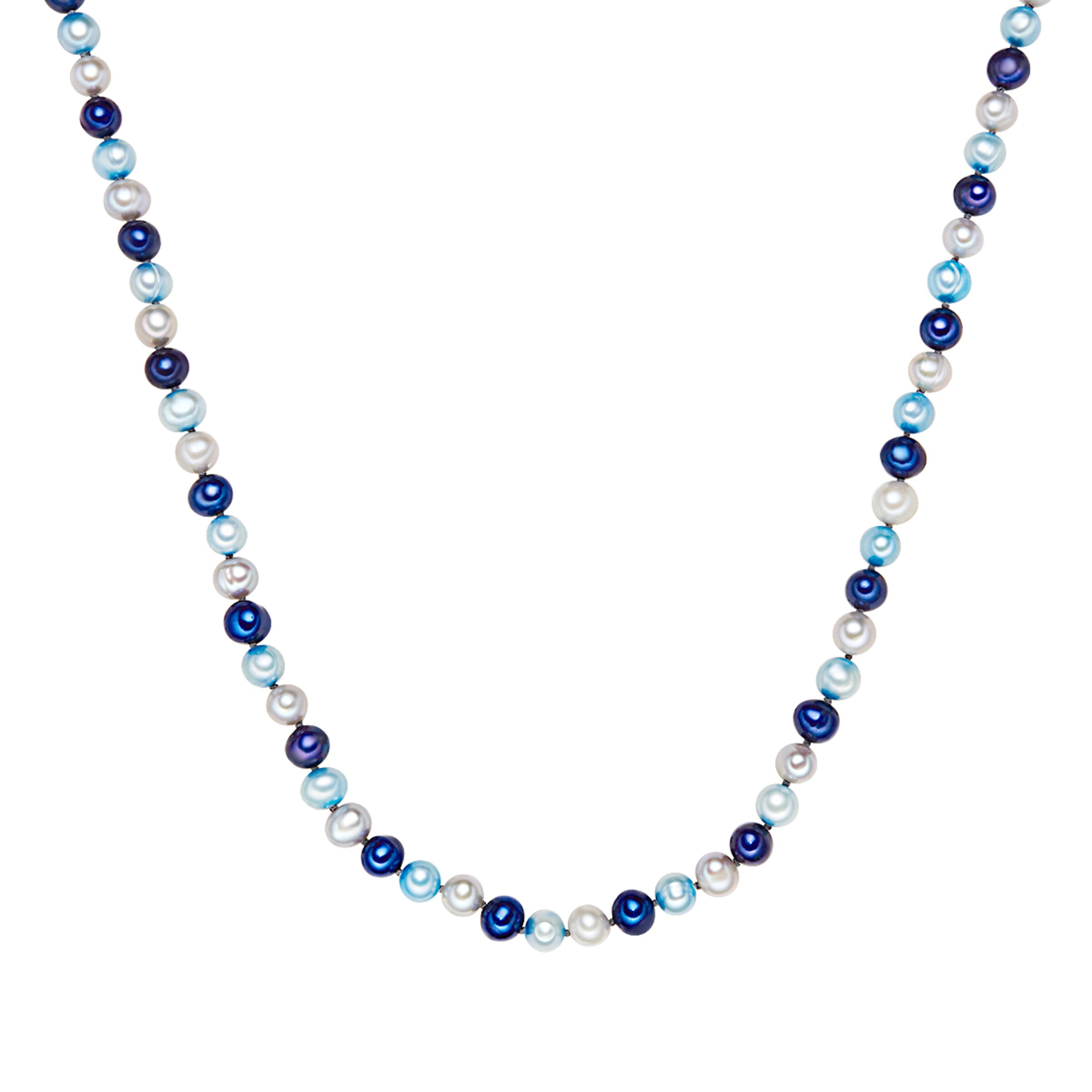 Valero Pearls Necklace in Blue: front