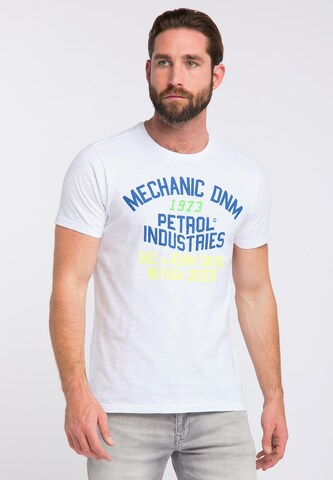 T-Shirt Petrol Industries en blanc : devant