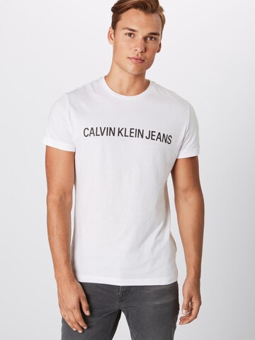 Calvin Klein Jeans Tričko – bílá: přední strana