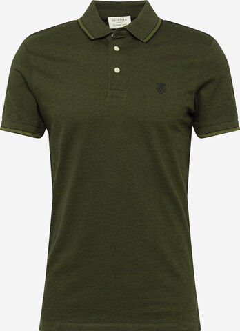 SELECTED HOMME Тениска 'TWIST' в зелено: отпред