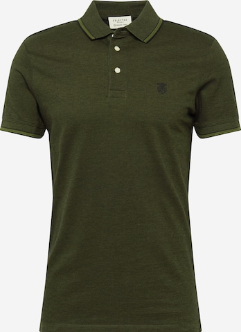 SELECTED HOMME Regular fit T-shirt 'TWIST' i grön: framsida
