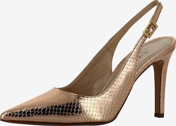 EVITA Slingback Pumps in Bronze: front