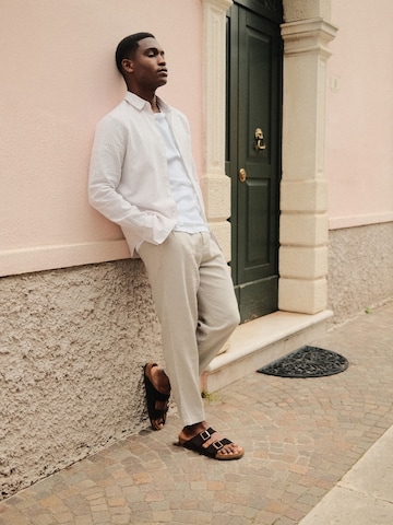 Taupe White Striped Look by DAN FOX APPAREL