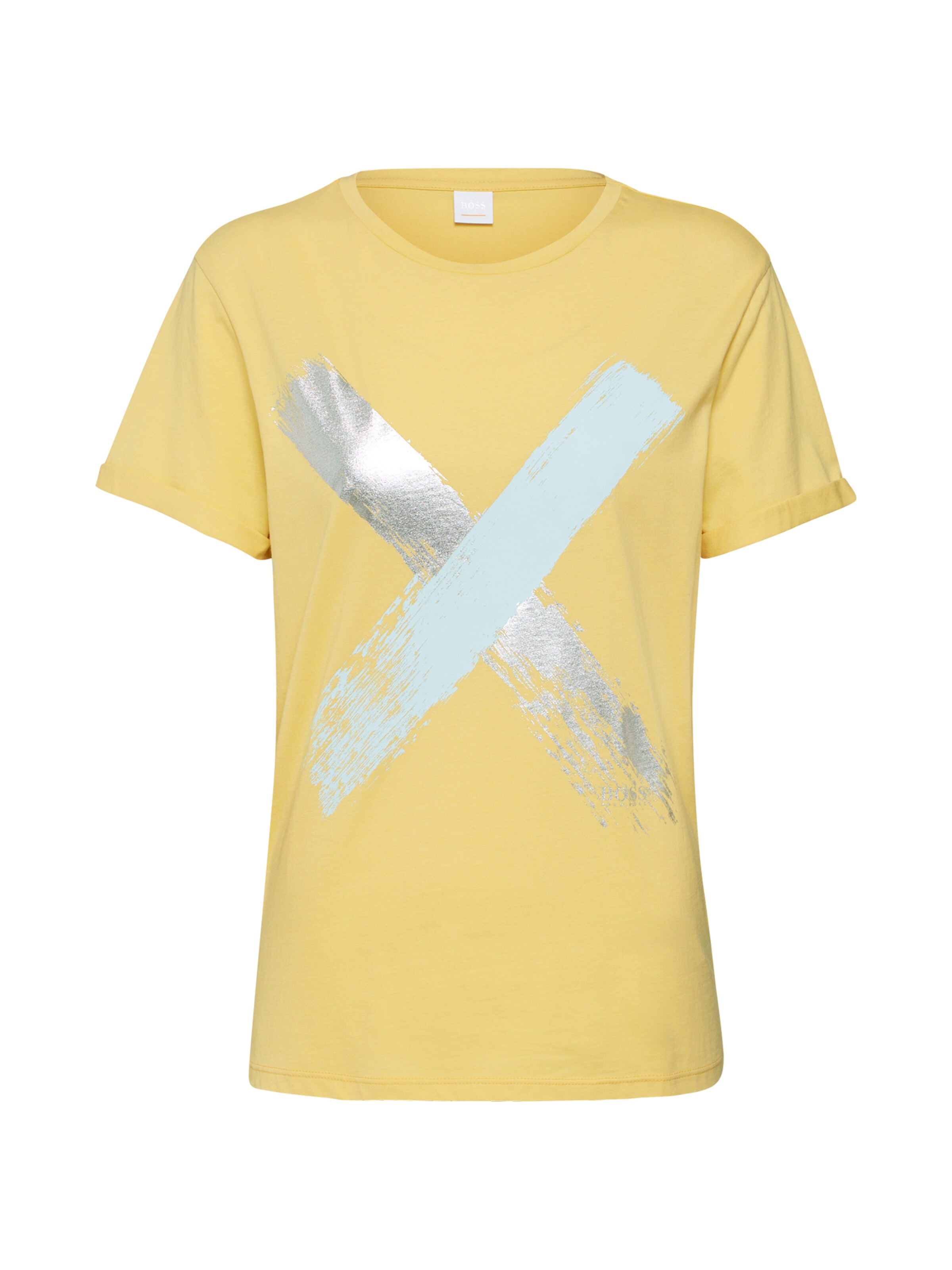 BOSS - Shirt 'Tepaint' in de kleur Geel