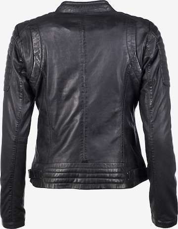 Maze Biker Lederjacke mit farbigem Innenfutter ' Pin ' in Schwarz