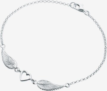 ELLI Armband 'Herz Flügel' in Zilver: voorkant