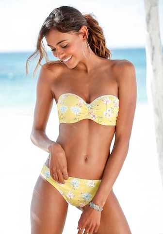 SUNSEEKER Triangle Bikini top 'Ditsy' in Yellow: front