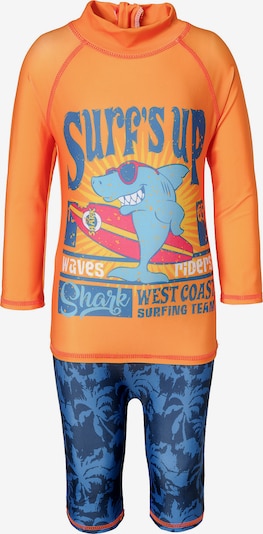 SWIMPY Schwimmanzug in marine / himmelblau / mischfarben / orange, Produktansicht