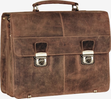 GREENBURRY Document Bag in Brown: front