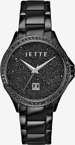 JETTE Analog Watch 'Time Flies' in Black: front