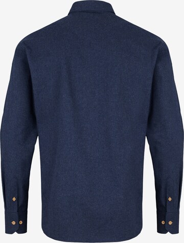 Kronstadt Slim Fit Hemd 'Dean 07a Plain' in Blau