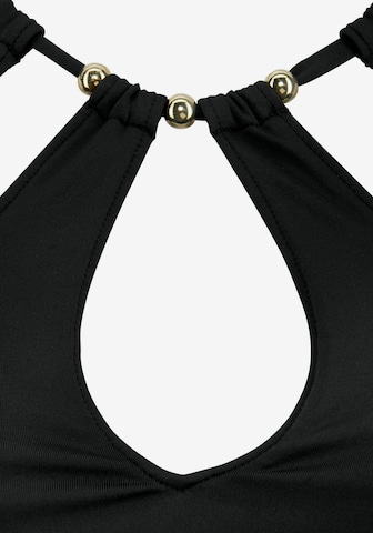 melns LASCANA Augsta apkakle Bikini augšdaļa 'Italy'