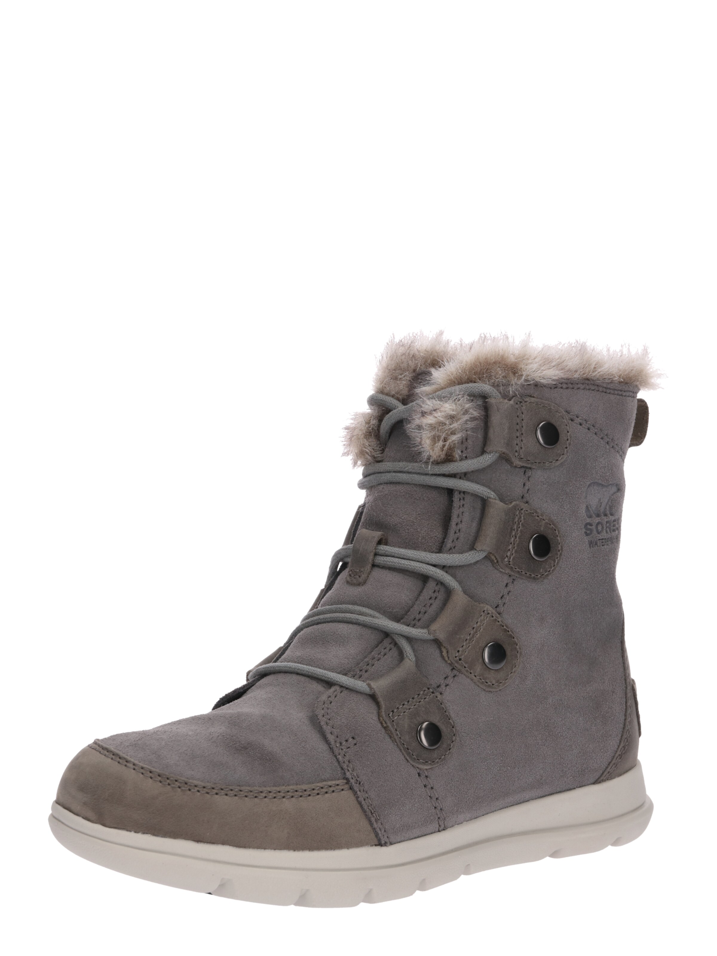 SOREL - Snowboots 'Explorer Joan' in de kleur Grijs