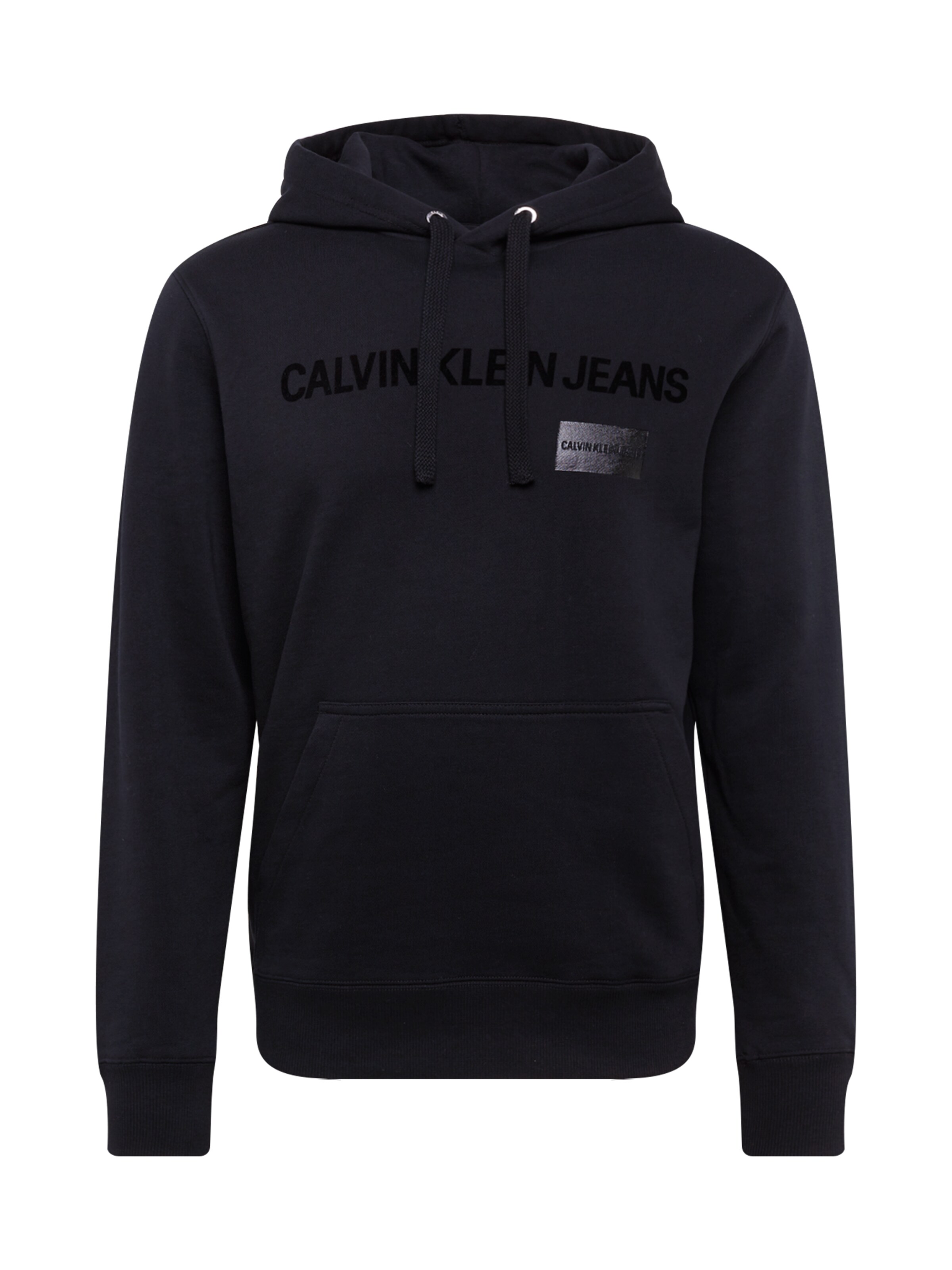 Calvin Klein Jeans - Sweatshirt 'INST MULTI LOGO REG HOODIE' in de kleur Zwart