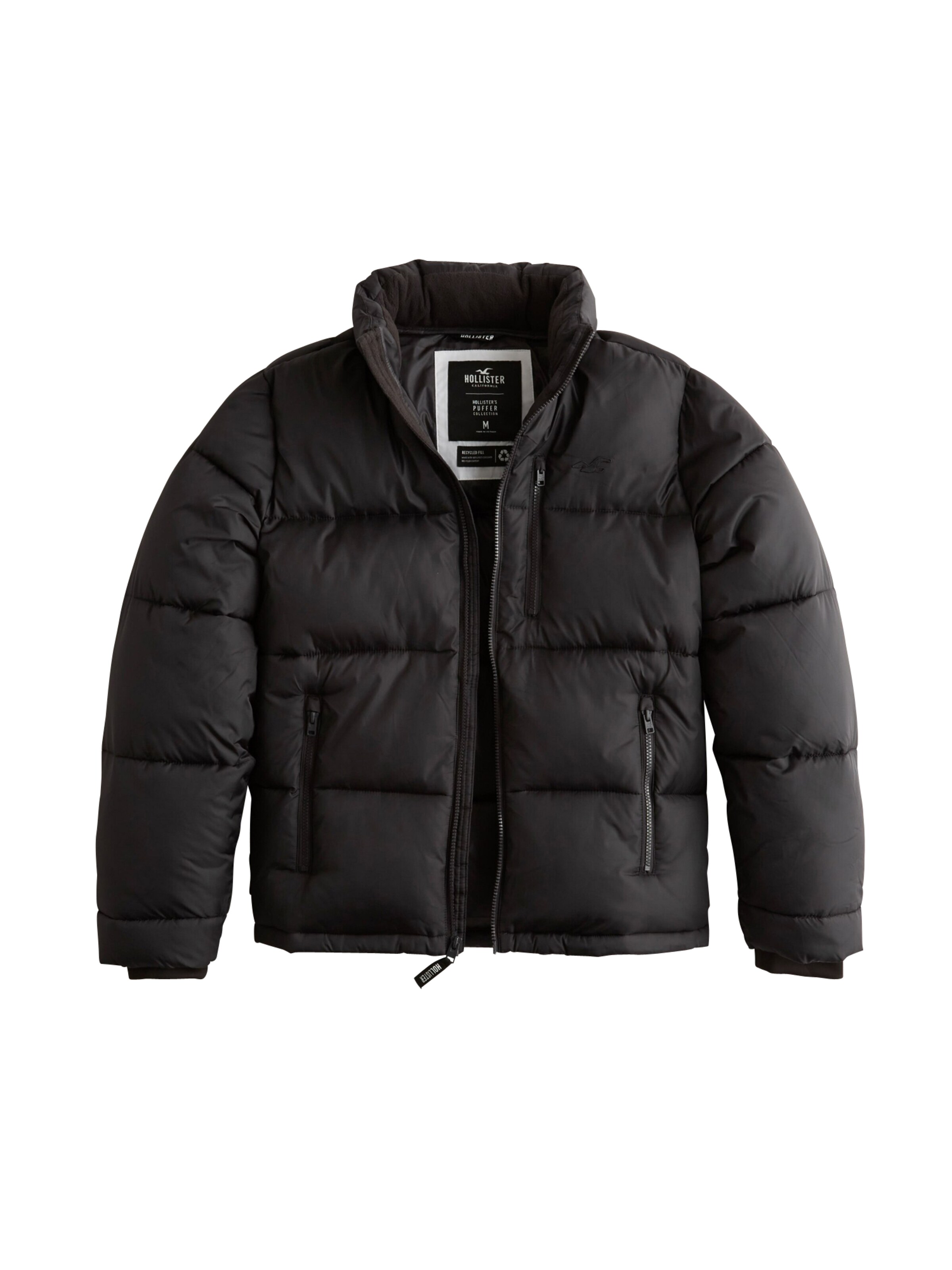 HOLLISTER - Winterjas 'XM19-HW PUFFER MOCK BLACK 1CC' in de kleur Zwart