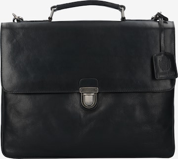 LEONHARD HEYDEN Document Bag 'Roma' in Black: front