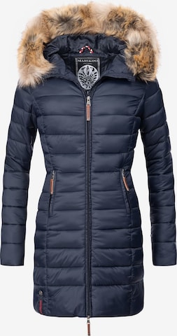 MARIKOO Winter Coat 'Rose' in Blue: front