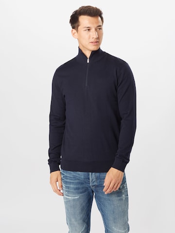 Coupe regular Pull-over 'Berg' SELECTED HOMME en bleu : devant