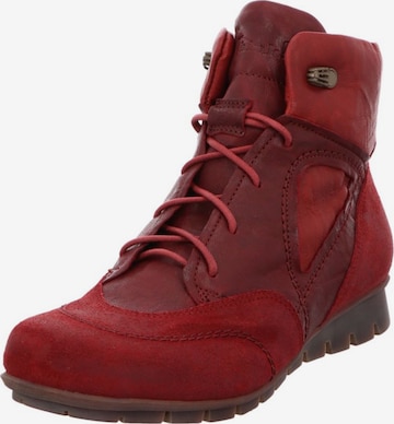 THINK! Lace-Up Ankle Boots in Red: front