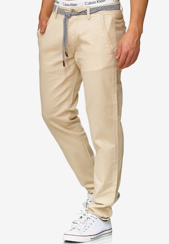 INDICODE JEANS Regular Hose 'Haverfiel' in Beige: predná strana