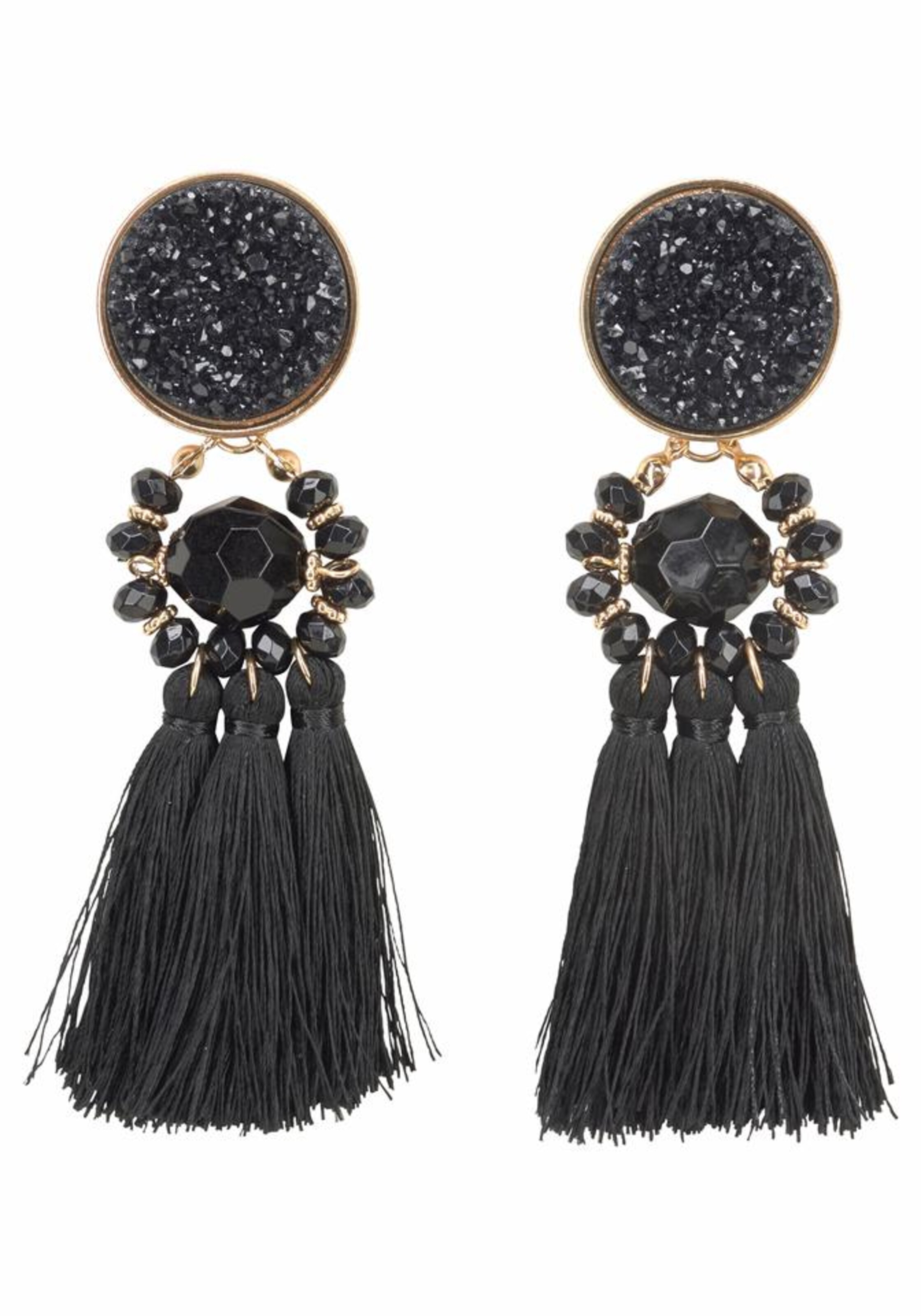 J. Jayz Ohrstecker in Schwarz: Vorderseite