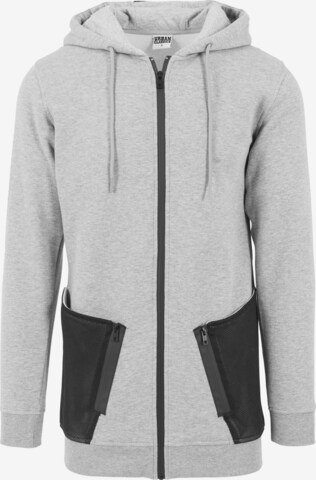 Urban Classics - Sudadera con cremallera en gris: frente