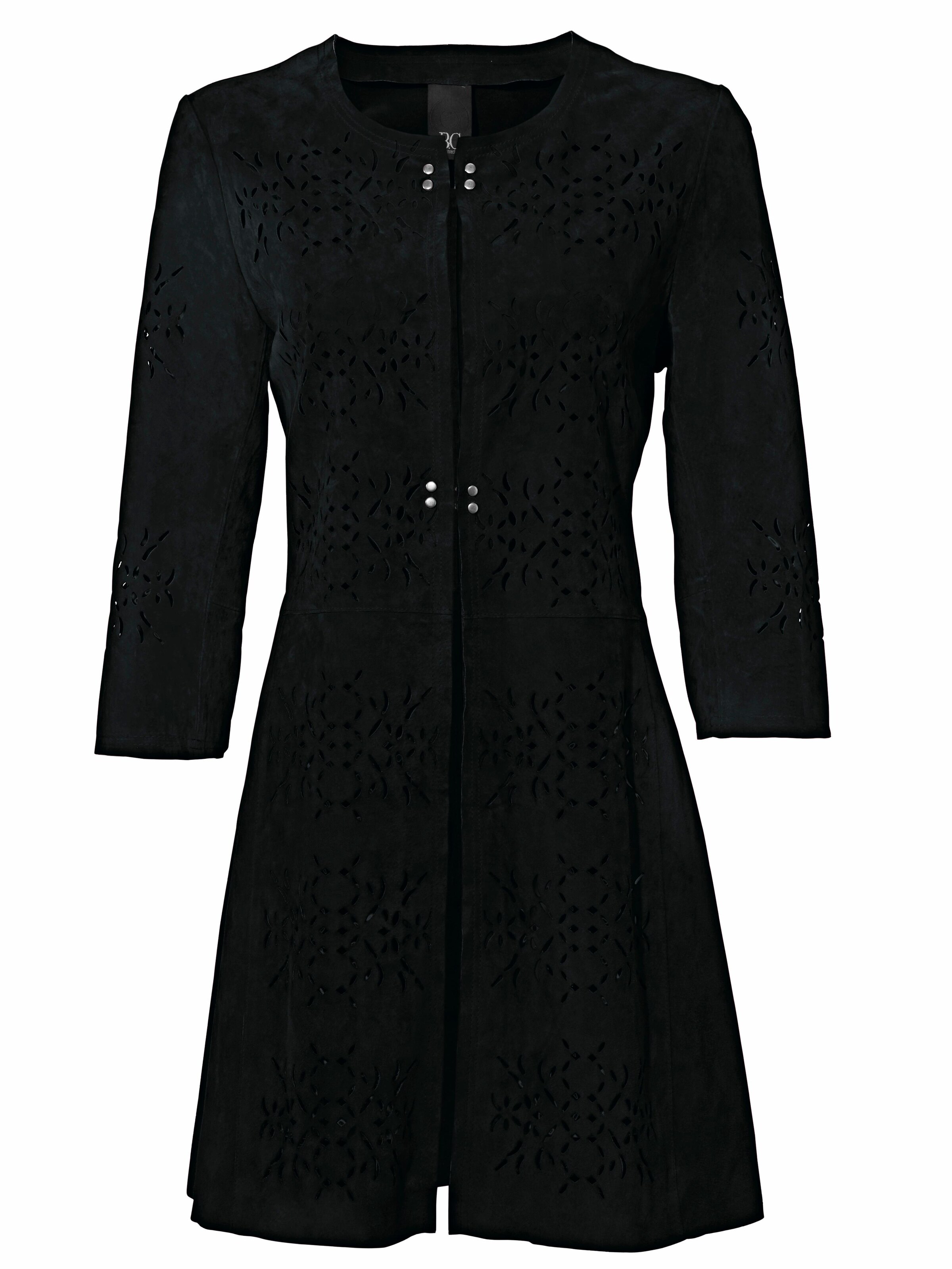 heine - Ledermantel in schwarz