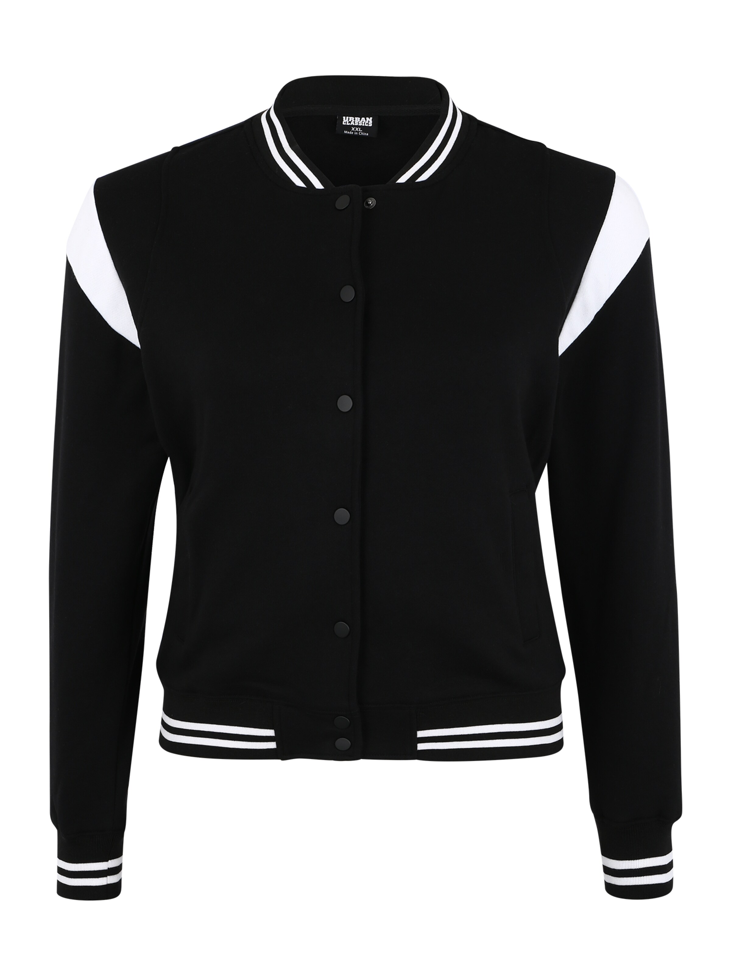 Urban Classics Curvy - Tussenjas 'Inset College' in de kleur Zwart