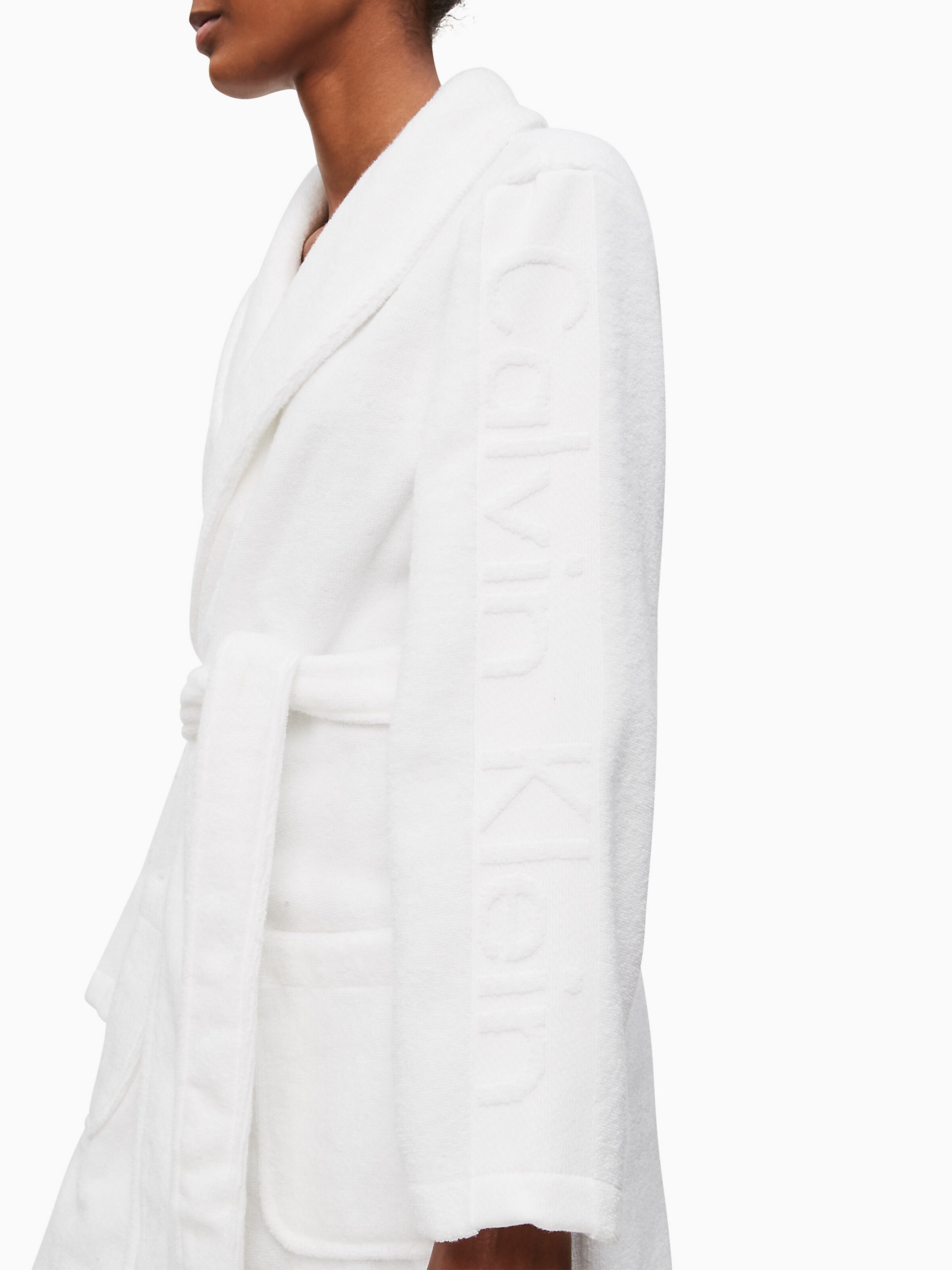 Abbigliamento Iw7n6 Calvin Klein Underwear Accappatoio lungo Robe in Bianco 