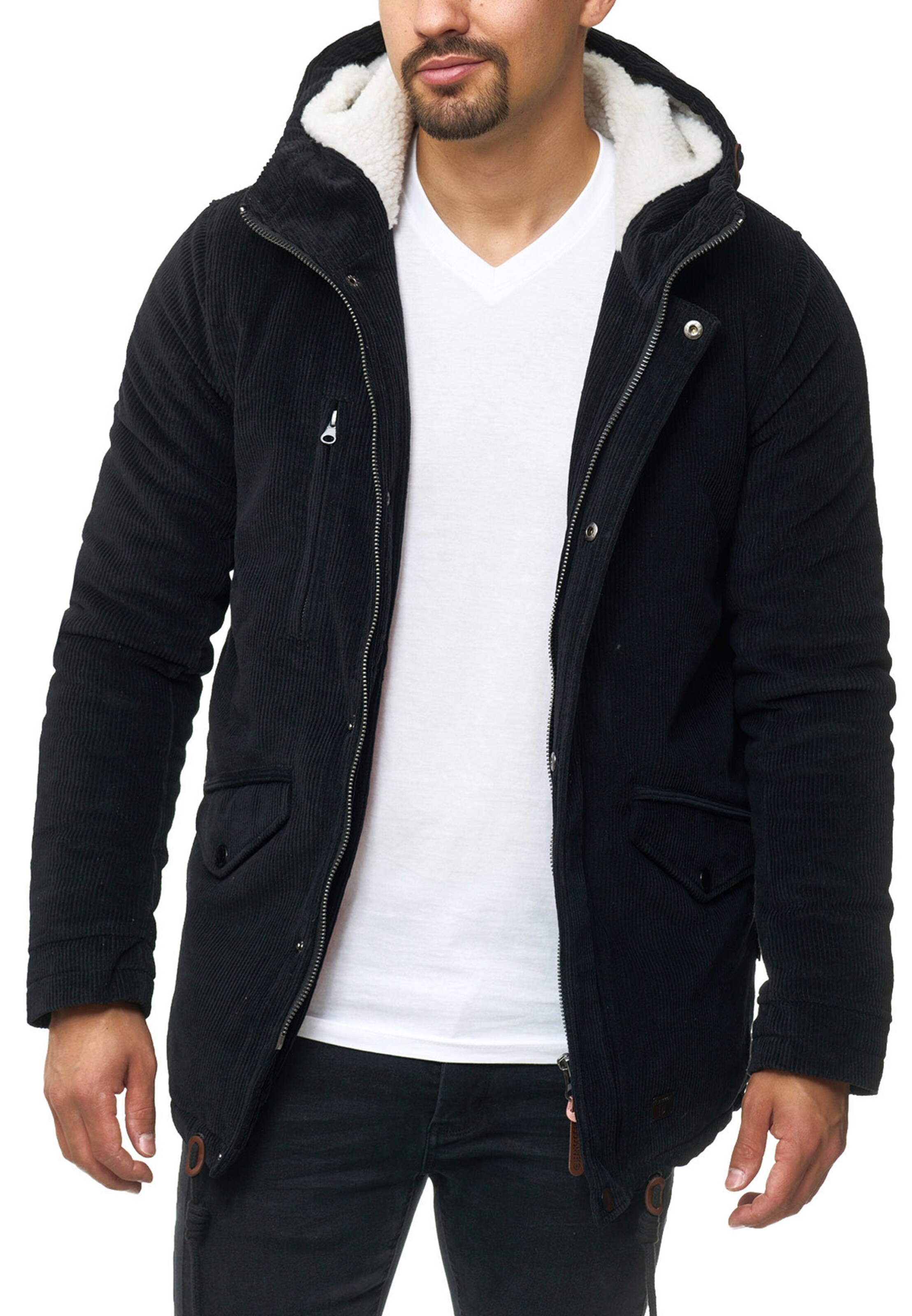 INDICODE JEANS Winter parka ' Dudley ' in Black