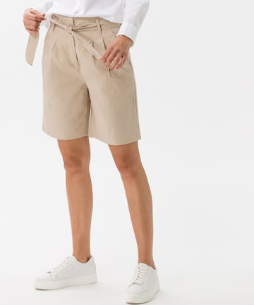 BRAX Regular Bandplooibroek 'Milla' in Beige: voorkant