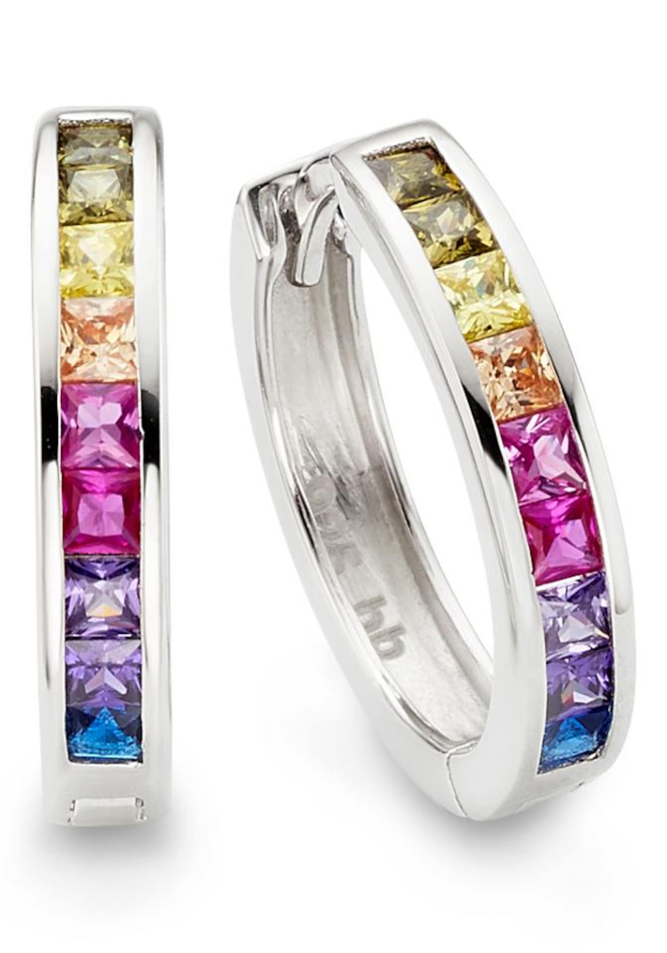 Bruno Banani Creolen 'Regenbogen' in Silber: Vorderseite