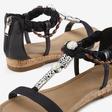 LASCANA Sandalen met riem in Zwart