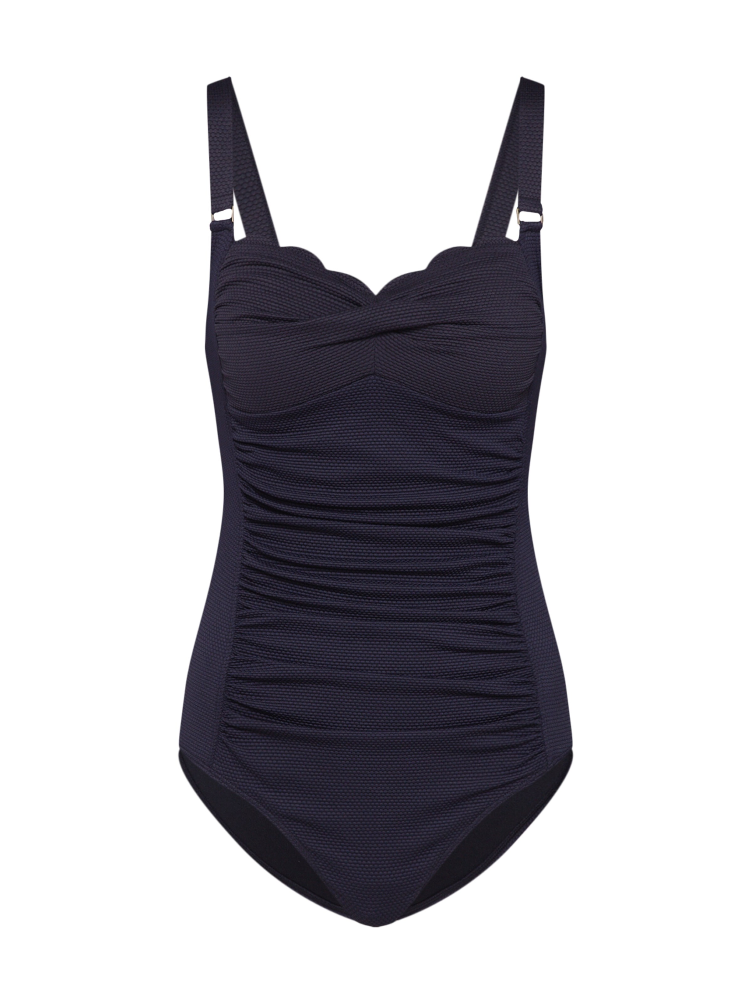 Hunkemöller Badeanzug 'Scallop Dreams Ocean' in schwarz: Frontalansicht