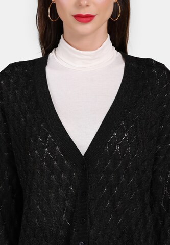 faina Knit Cardigan in Black: front