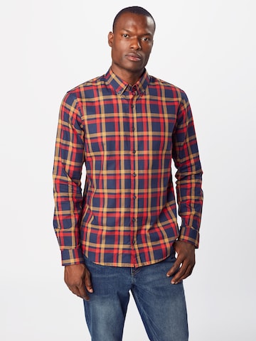 BRAX Regular fit Button Up Shirt 'Daniel' in Red