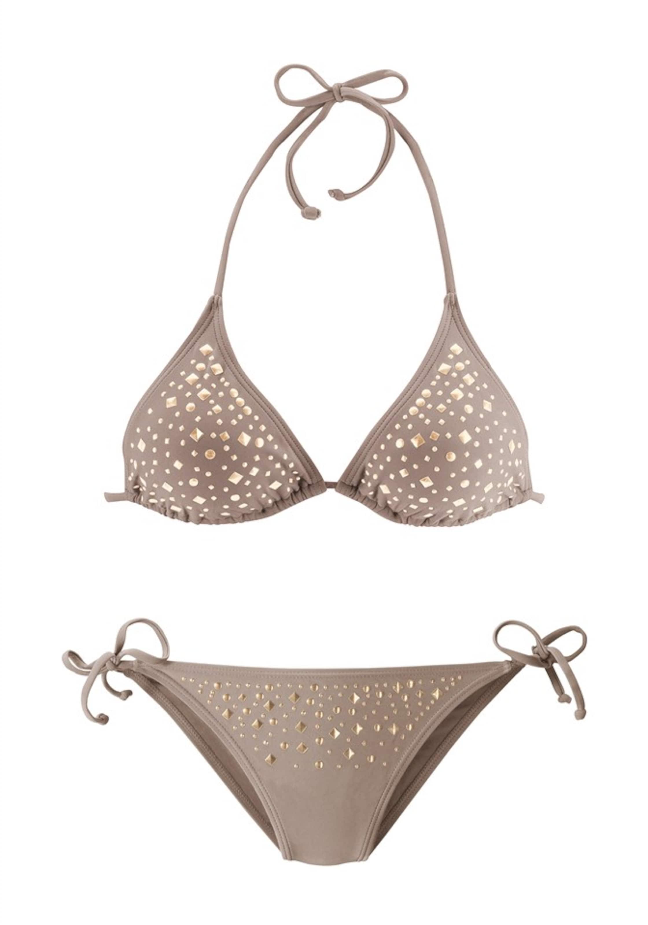 JETTE Triangle Bikini in Beige: front