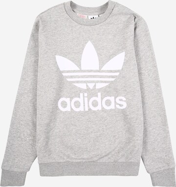 Sweat-shirt 'Trefoil Crew' ADIDAS ORIGINALS en gris : devant