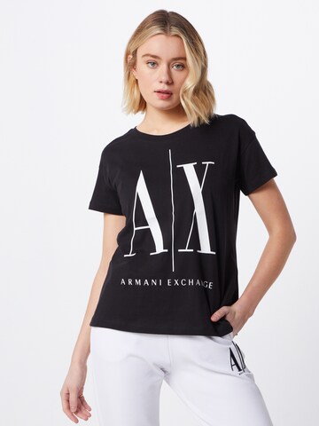 ARMANI EXCHANGE Tričko - Čierna: predná strana