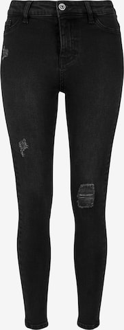 Urban Classics Skinny Jeans in Black: front