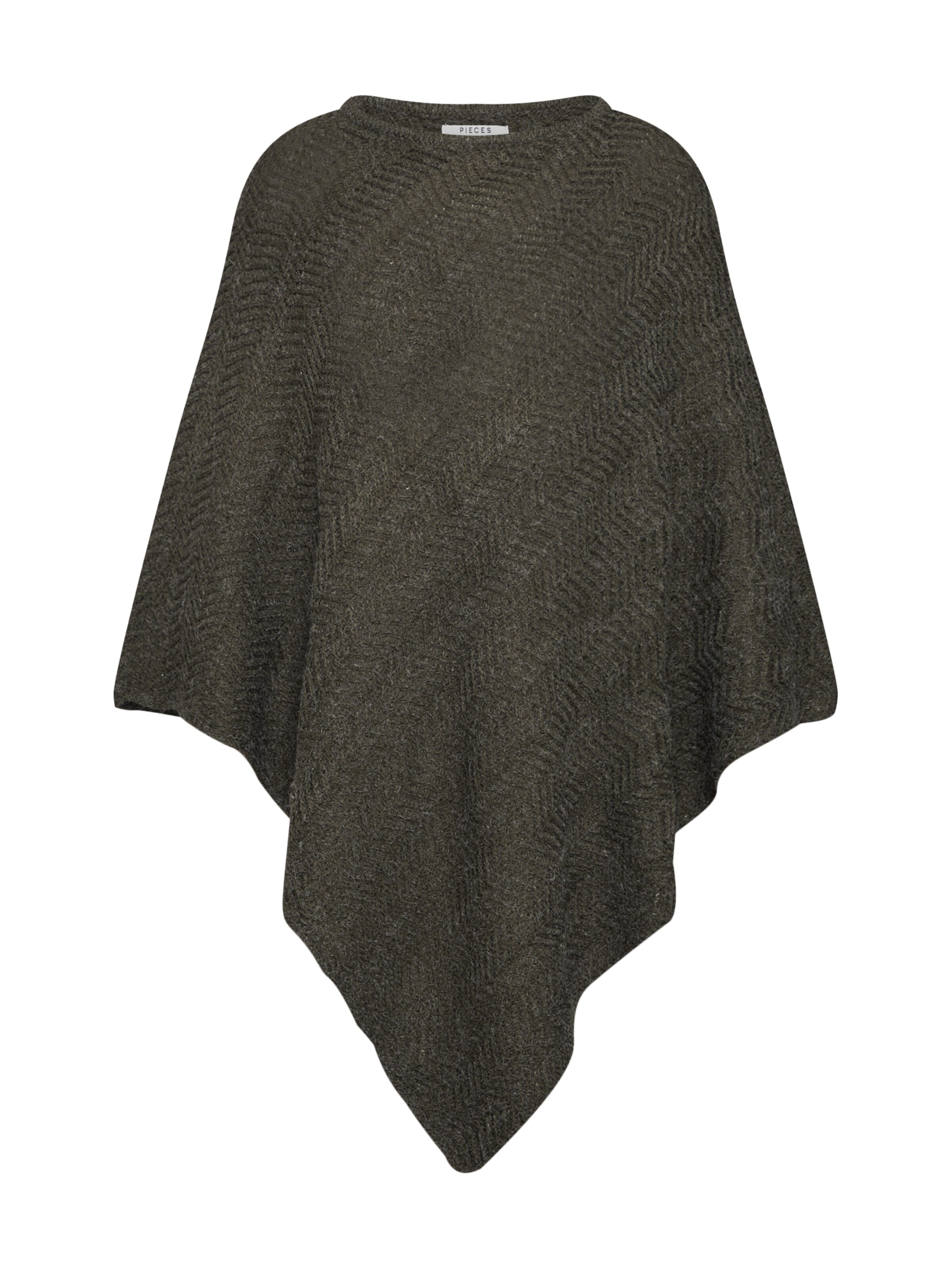 PIECES - Cape 'PCEVI WOOL PONCHO NOOS' in de kleur Groen