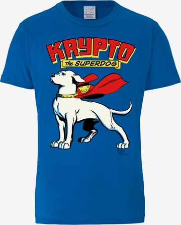 LOGOSHIRT T-Shirt 'Superdog - Krypto - DC Comics' in Blau: predná strana