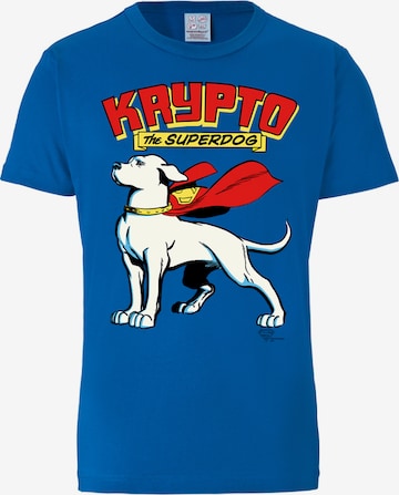 LOGOSHIRT T-Shirt 'Superdog - Krypto - DC Comics' in Blau: predná strana