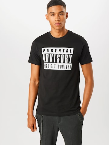 Mister Tee Shirt 'Parental Advisory' in Zwart: voorkant