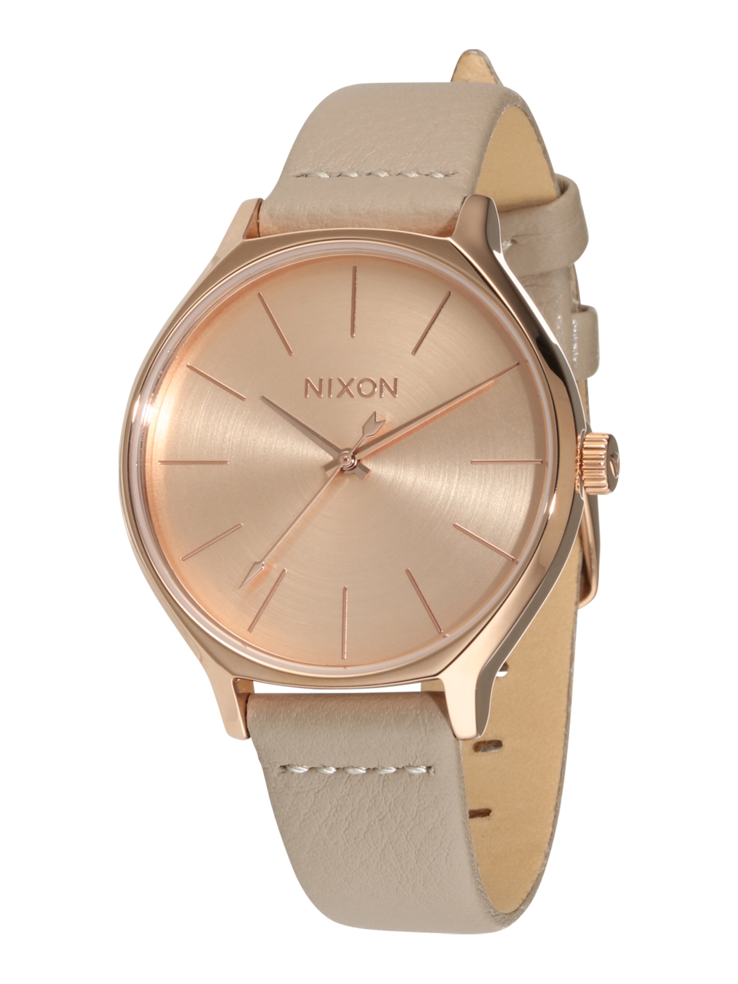 Nixon - Analoog horloge 'Clique' in de kleur Donkerbeige