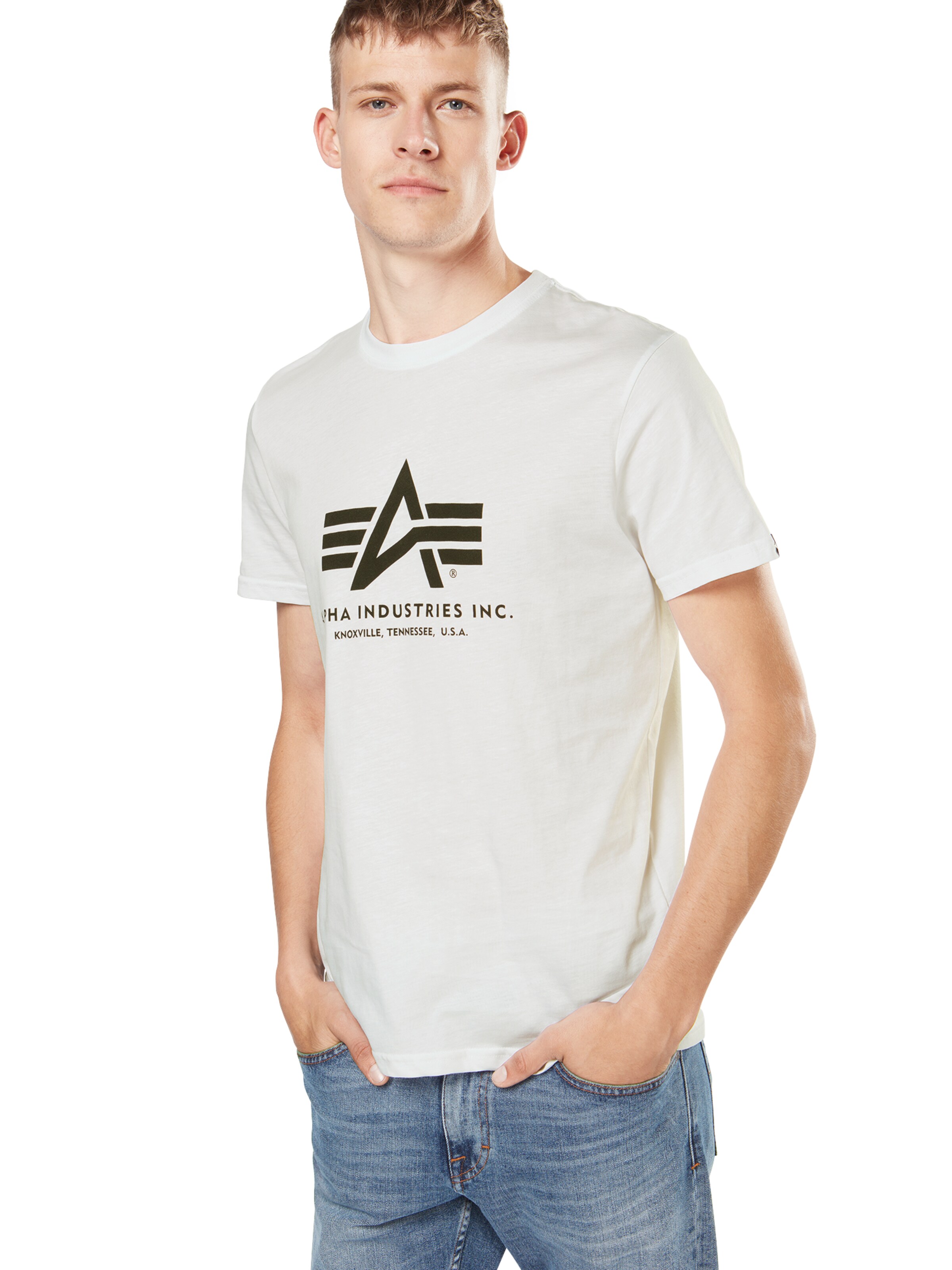Männer Shirts ALPHA INDUSTRIES T-Shirt in Weiß - DJ08716